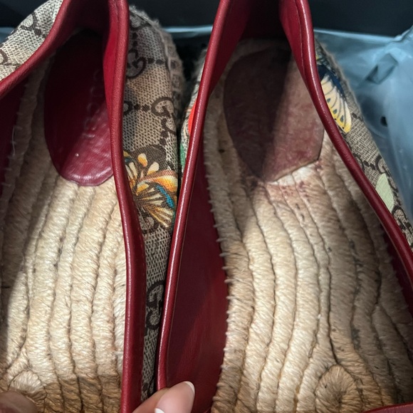 COPY - GG Supreme Monogram Tian Womens Espadrilles 42 Beige Multicolor Red - Picture 2 of 5
